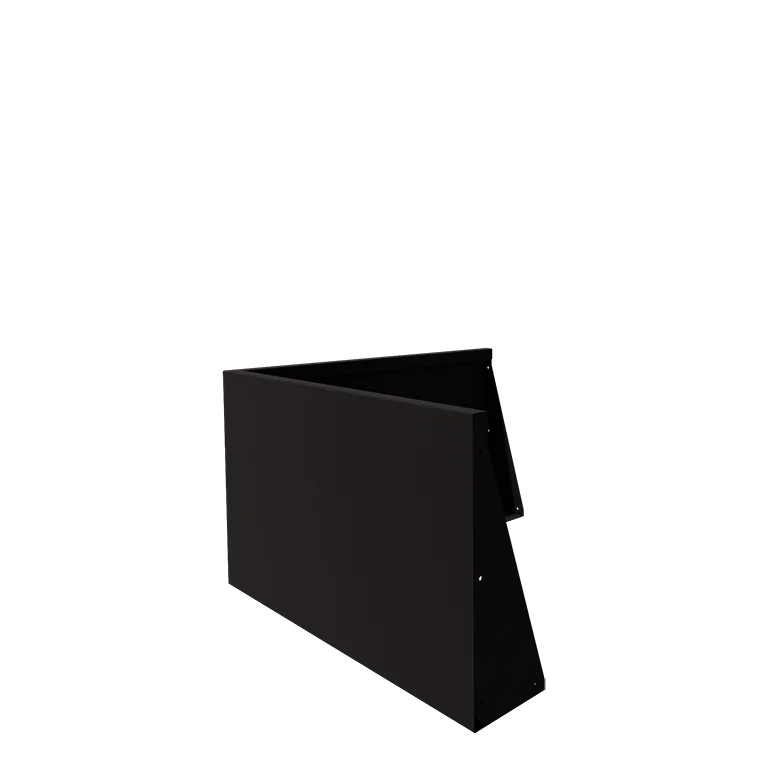 Zid de sprijin din oțel - Colț exterior - 100 x 100 x 60 cm - RAL9005 mat (negru)