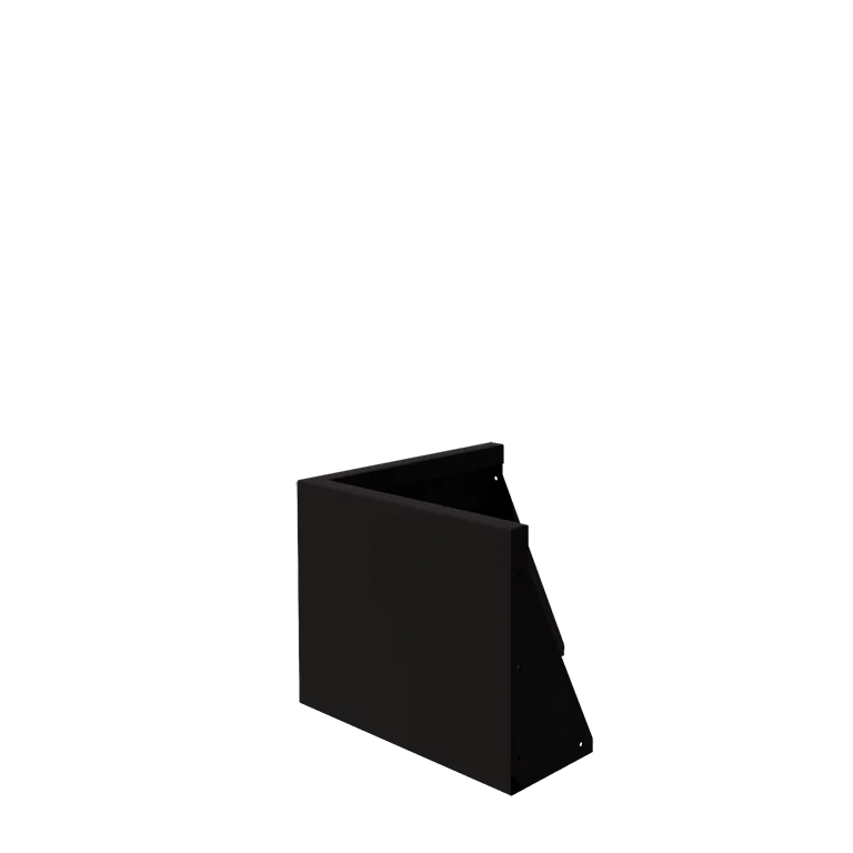 Zid de sprijin din oțel - Colț exterior - 50 x 50 x 40 cm - RAL9005 mat (negru)