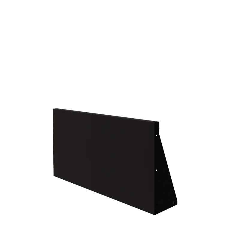 Zid de sprijin din oțel - Drept - 100 x 50 cm - RAL9005 mat (negru)