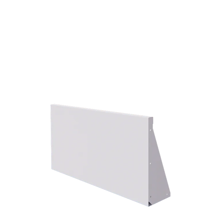 Zid de sprijin din oțel - Drept - 100 x 50 cm - RAL9010 mat (alb)