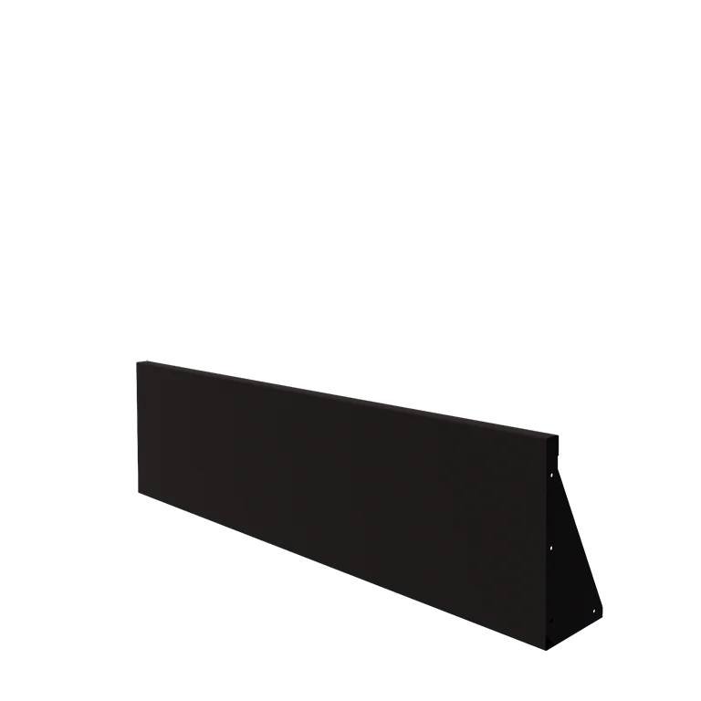 Zid de sprijin din oțel - Drept - 150 x 40 cm - RAL9005 mat (negru)