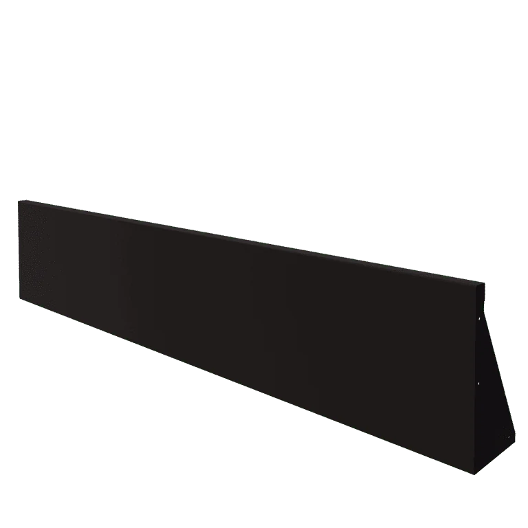 Zid de sprijin din oțel - Drept - 200 x 40 cm - RAL9005 mat (negru)