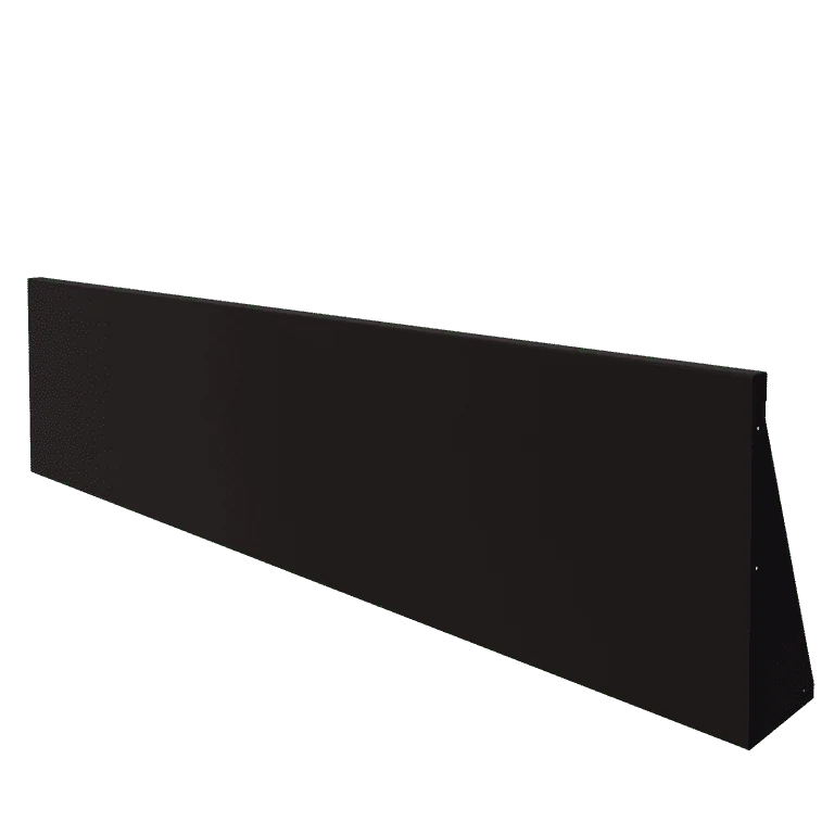Zid de sprijin din oțel - Drept - 200 x 50 cm - RAL9005 mat (negru)