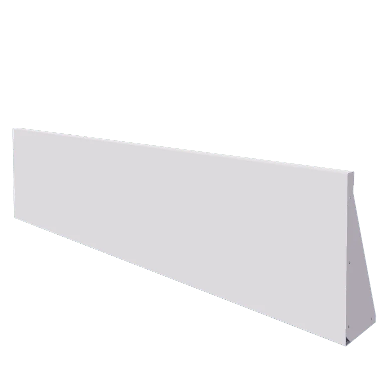 Zid de sprijin din oțel - Drept - 200 x 50 cm - RAL9010 mat (alb)