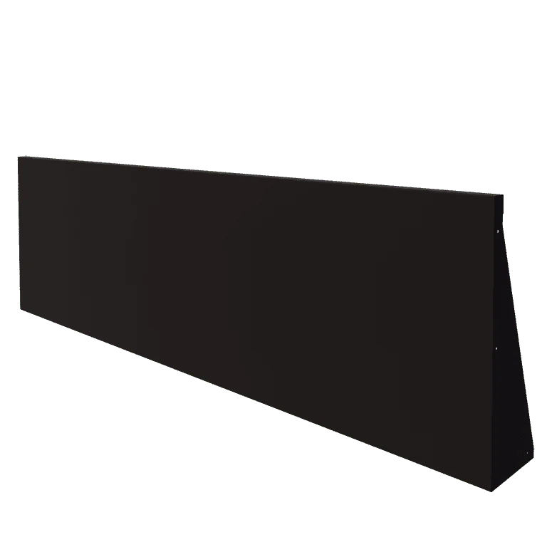 Zid de sprijin din oțel - Drept - 200 x 60 cm - RAL9005 mat (negru)