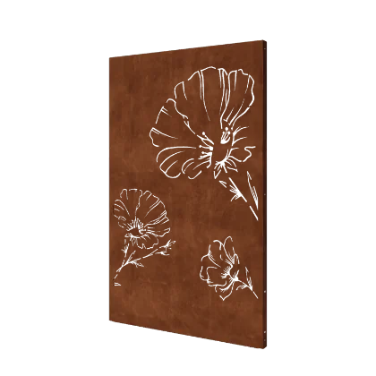 Panou decorativ din oțel corten - Mac - 120 x 6 x 190 cm