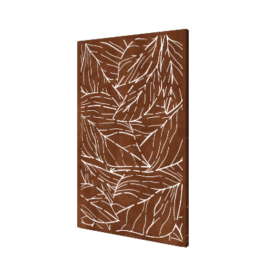 Panou decorativ din oțel corten - Frunze 1 - 120 x 6 x 190 cm