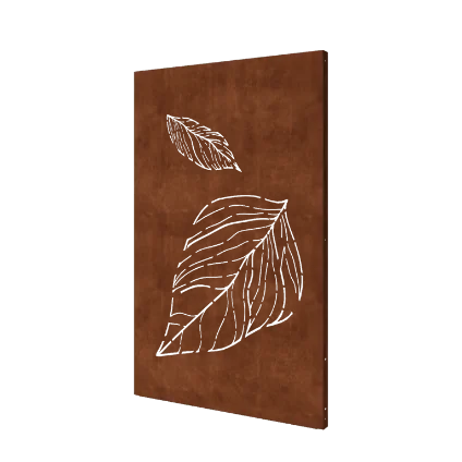 Panou decorativ din oțel corten - Frunze 2 - 120 x 6 x 190 cm