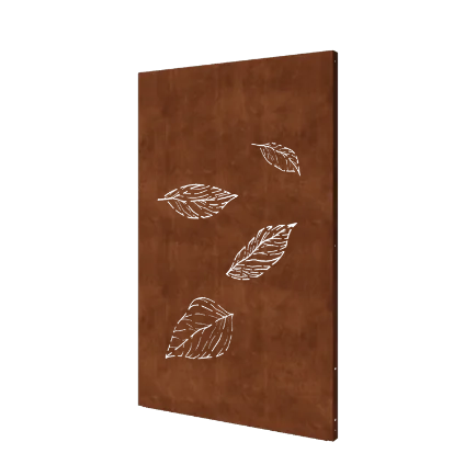 Panou decorativ din oțel corten - Frunze 3 - 120 x 6 x 190 cm