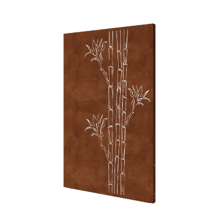 Panou decorativ din oțel corten - Bambus - 120 x 6 x 190 cm