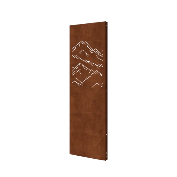 Panou decorativ din oțel corten - Munți 3 - 60 x 6 x 190 cm