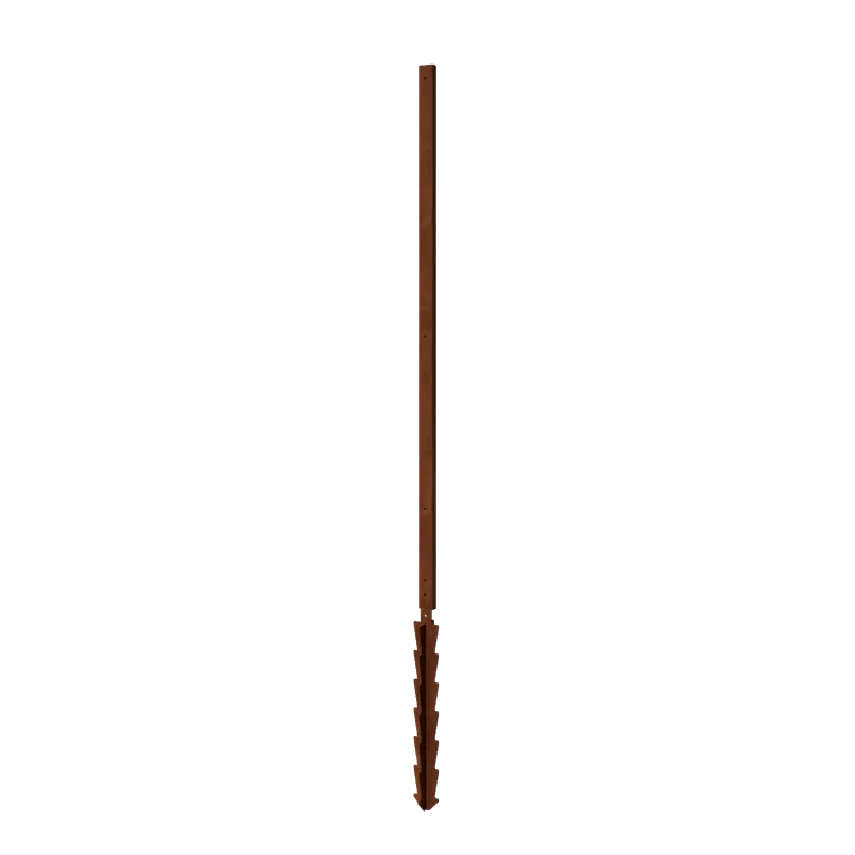 Stâlp de suport din oțel corten - Drept cu țăruș de fixare - 190 x 6 x 3 cm