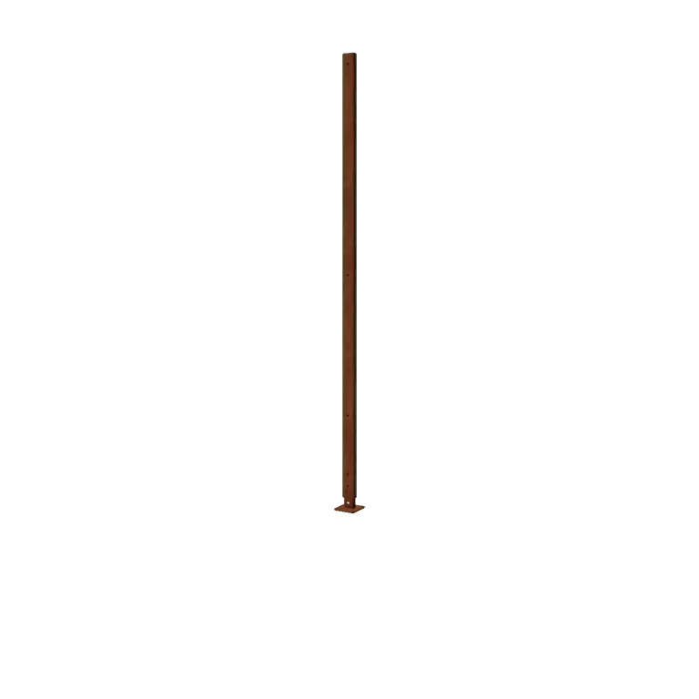 Stâlp de suport din oțel corten - Drept cu placă de bază - 190 x 6 x 3 cm