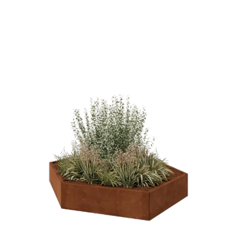 Jardinieră din oțel corten - Hexagonal - 199,3 x 173,2 x 30 cm - Fără placă de bază