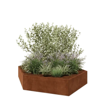 Jardinieră din oțel corten - Hexagonal - 239,3 x 207,8 x 40 cm - Fără placă de bază