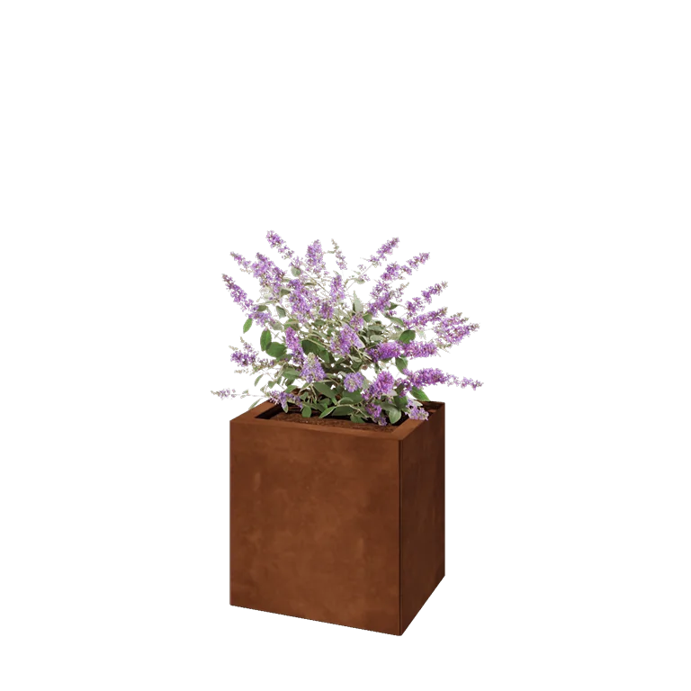 Jardinieră din oțel corten - Dreptunghiular - 40 x 30 x 40 cm - Fără placă de bază