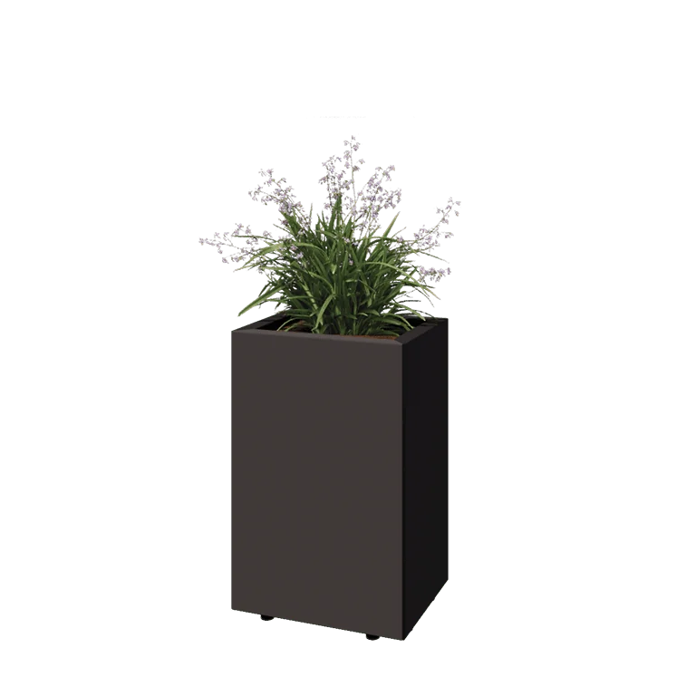 Jardinieră din oțel - Dreptunghiular - 40 x 30 x 60 cm - Altă culoare RAL - Cu placă de bază - Cu picioare