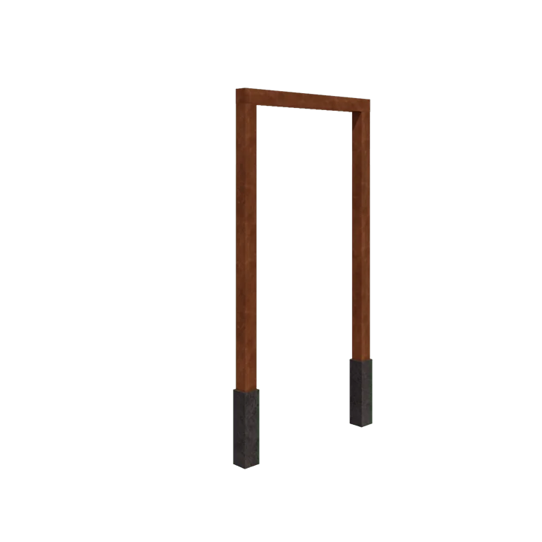 Pergolă din oțel corten - Drept - 150 x 230 cm - Cu bază de beton