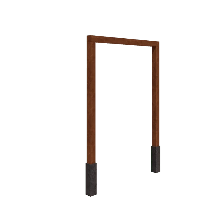 Pergolă din oțel corten - Drept - 200 x 230 cm - Cu bază de beton