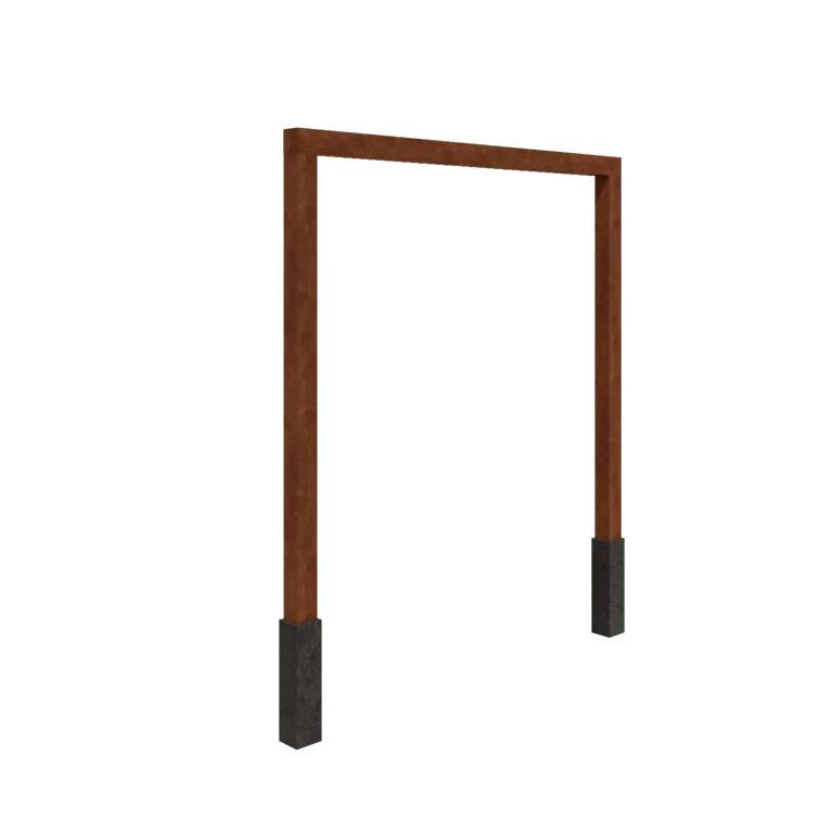 Pergolă din oțel corten - Drept - 250 x 230 cm - Cu bază de beton