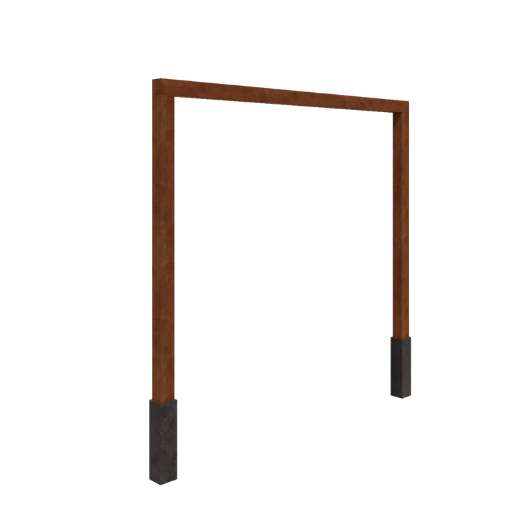 Pergolă din oțel corten - Drept - 300 x 230 cm - Cu bază de beton