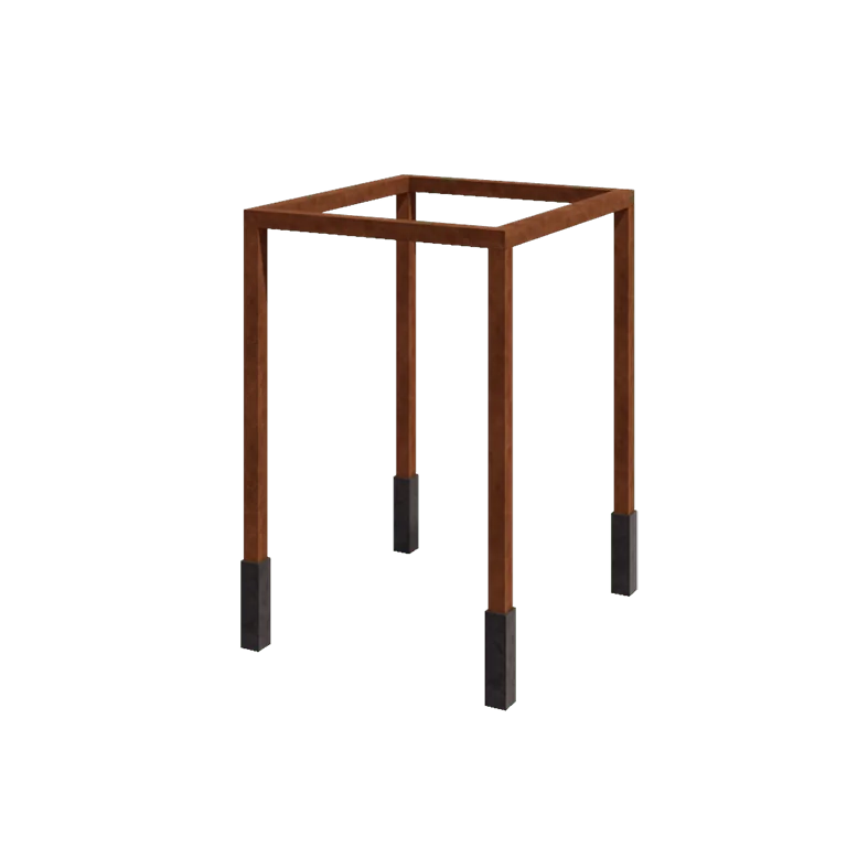 Pergolă din oțel corten - Pătrat - 224 x 200 x 230 cm - Cu bază de beton