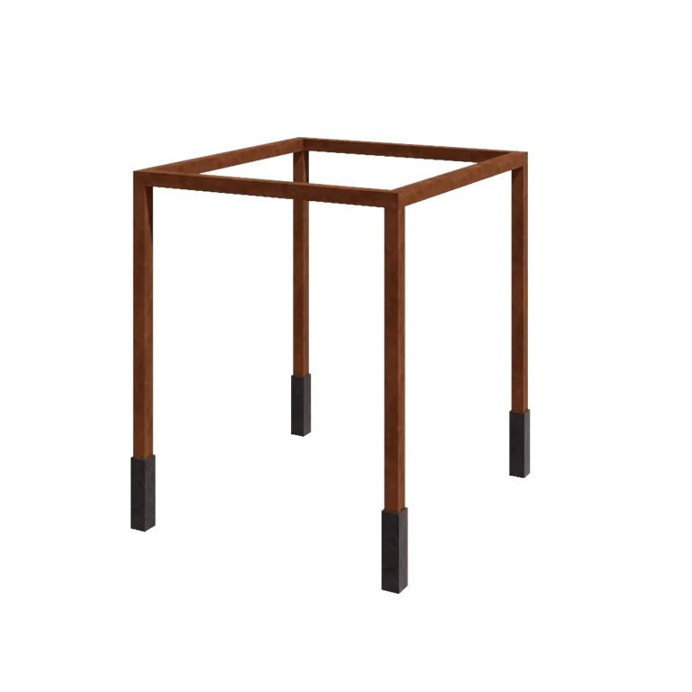Pergolă din oțel corten - Pătrat - 274 x 250 x 230 cm - Cu bază de beton