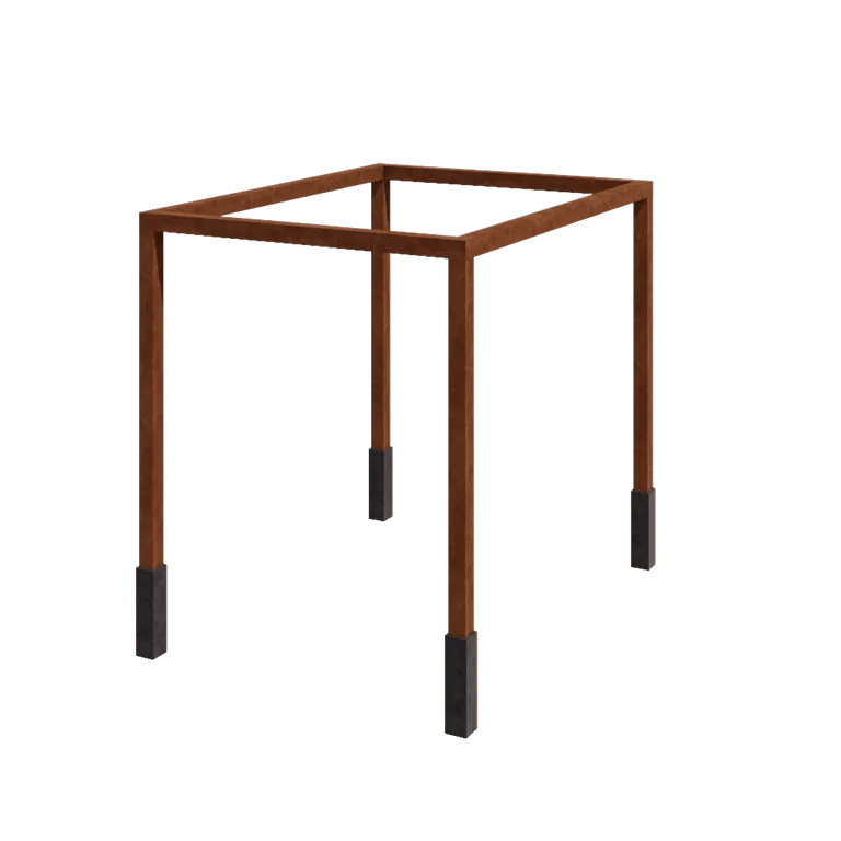 Pergolă din oțel corten - Dreptunghiular - 324 x 250 x 230 cm - Cu bază de beton