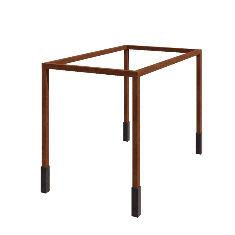 Pergolă din oțel corten - Dreptunghiular - 424 x 250 x 230 cm - Cu bază de beton