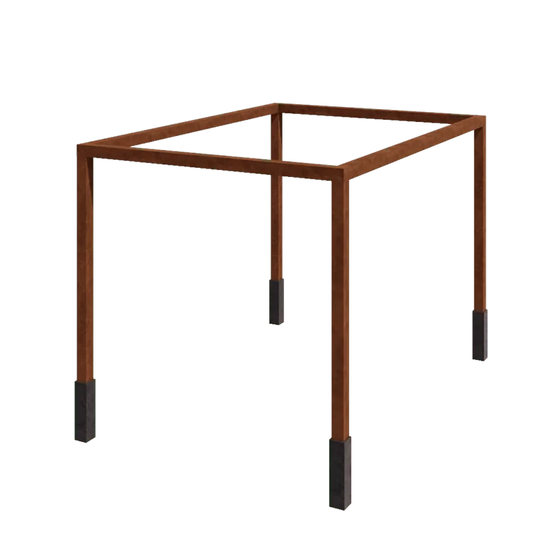 Pergolă din oțel corten - Dreptunghiular - 424 x 300 x 230 cm - Cu bază de beton