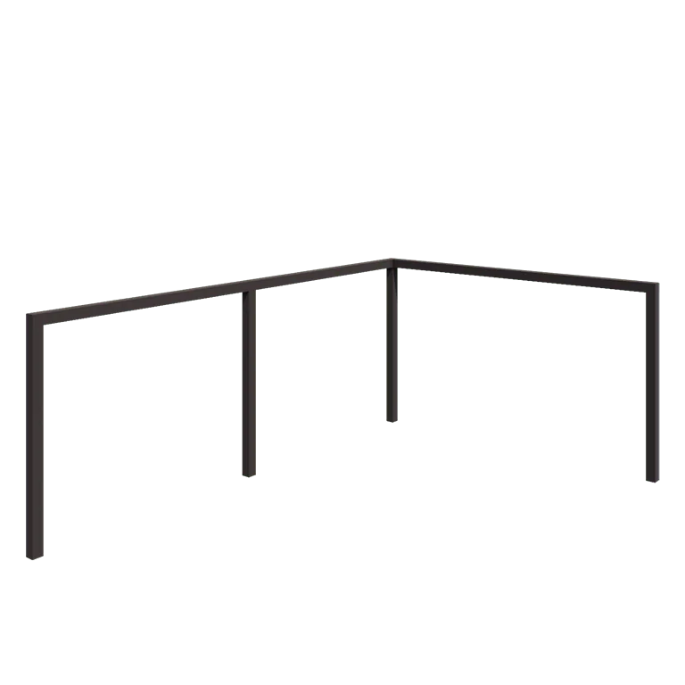 Pergolă din oțel - Colț - 600 x 412 x 230 cm - RAL7016 mat (gri antracit) - Fără bază de beton