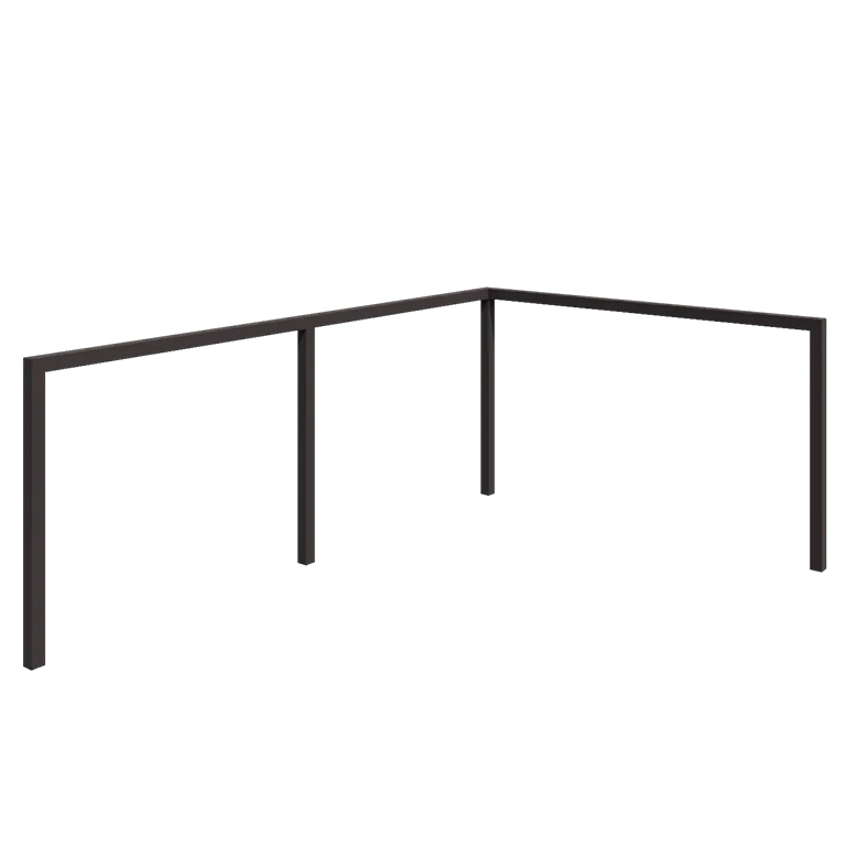 Pergolă din oțel - Colț - 600 x 412 x 230 cm - Altă culoare RAL - Fără bază de beton