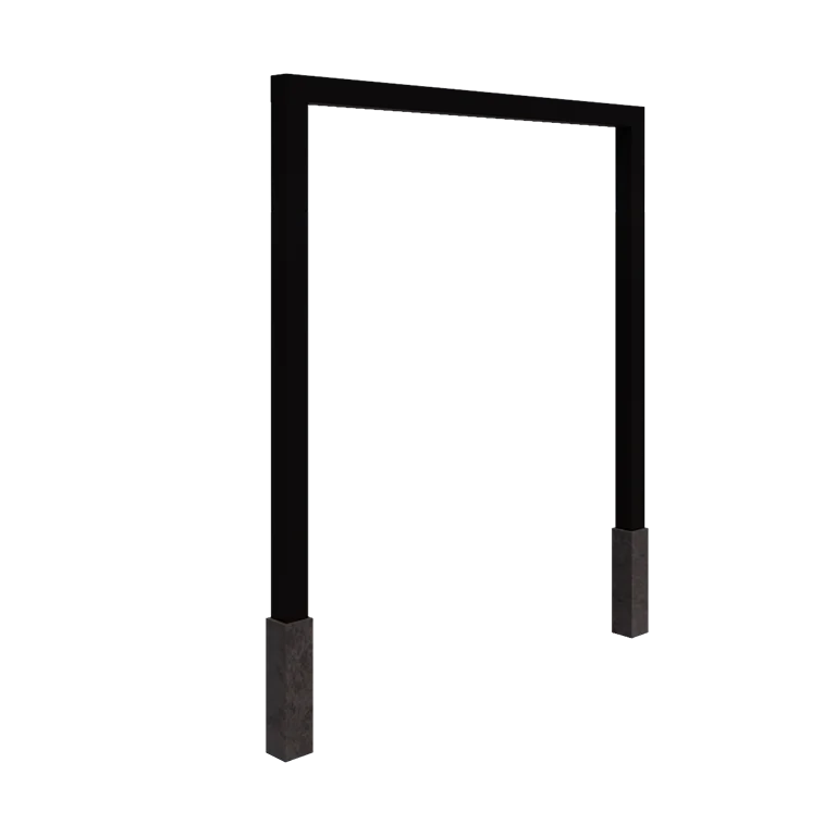 Pergolă din oțel - Drept - 250 x 230 cm - RAL9005 mat (negru) - Cu bază de beton
