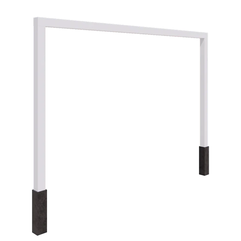 Pergolă din oțel - Drept - 400 x 230 cm - RAL9010 mat (alb) - Cu bază de beton