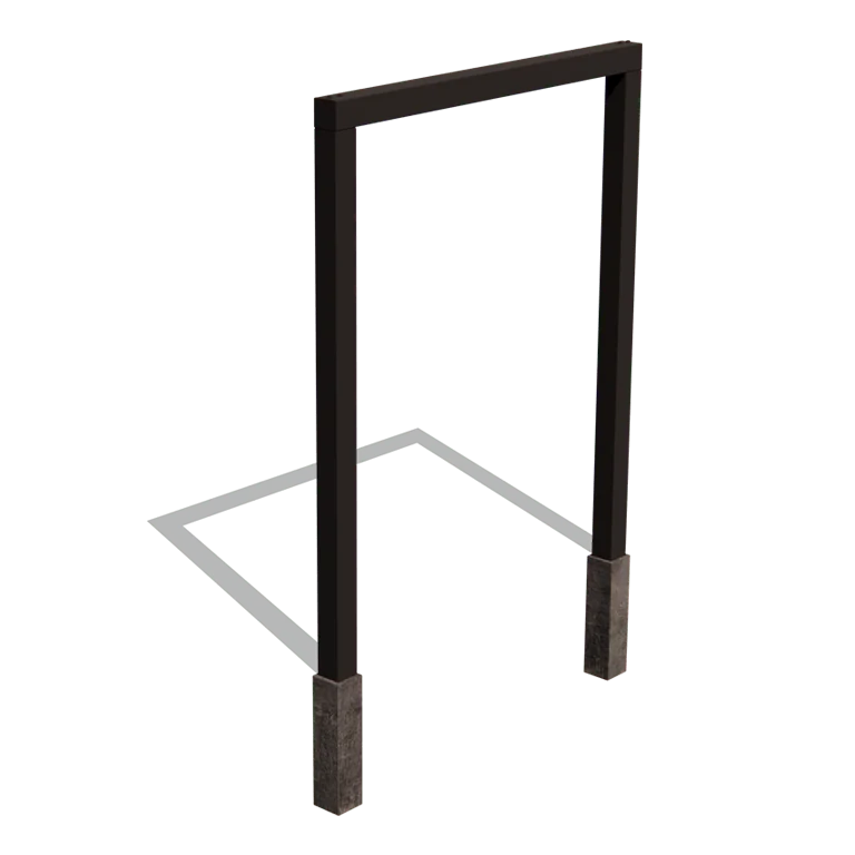 Pergolă din oțel - Drept - 200 x 230 cm - RAL9005 mat (negru) - Cu bază de beton