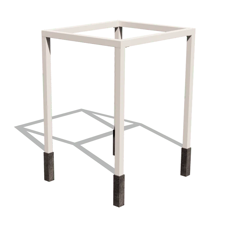 Pergolă din oțel - Pătrat - 224 x 200 x 230 cm - RAL9010 mat (alb) - Fără bază de beton