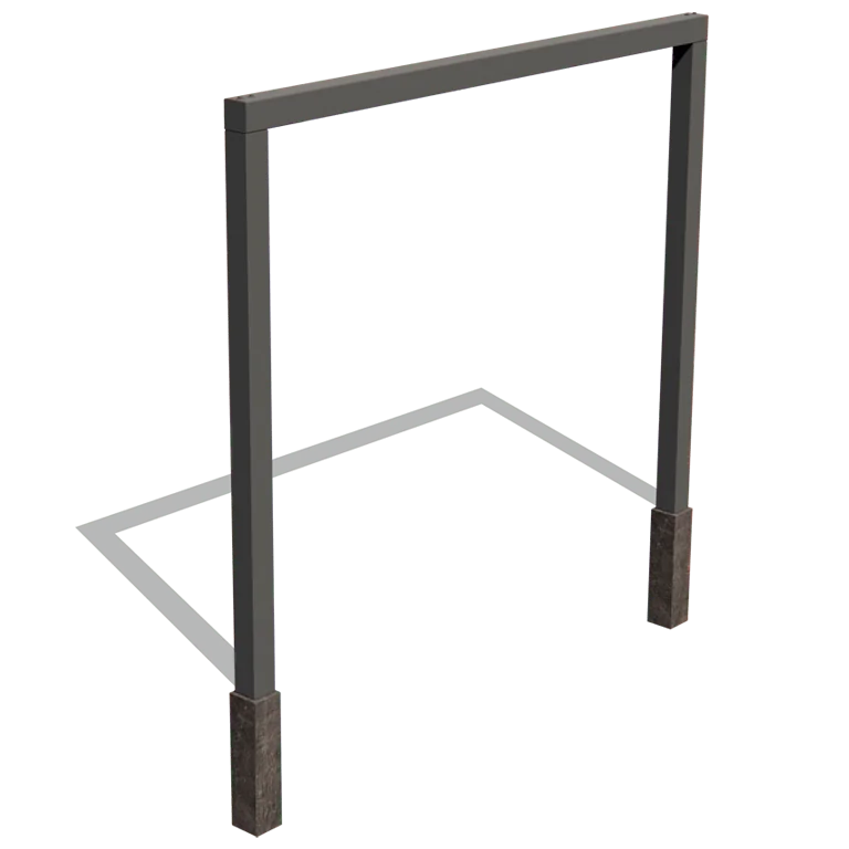Pergolă din oțel - Drept - 300 x 230 cm - RAL9005 mat (negru) - Fără bază de beton