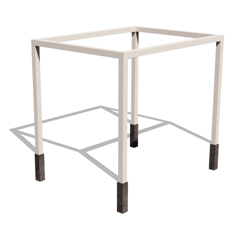 Pergolă din oțel - Dreptunghiular - 324 x 250 x 230 cm - RAL9010 mat (alb) - Cu bază de beton
