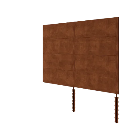 Gard din oțel corten H4 - Set complet - 252 x 6 x 190 cm
