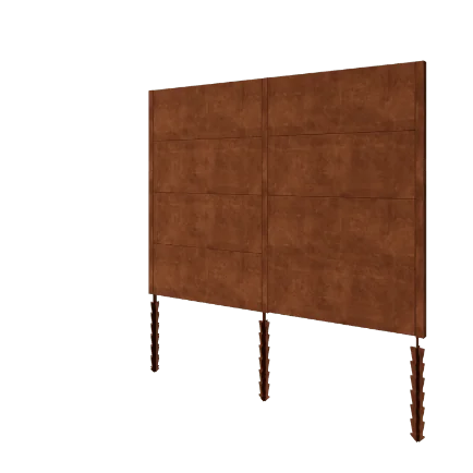 Gard din oțel corten H4 - Set complet - 258 x 6 x 190 cm