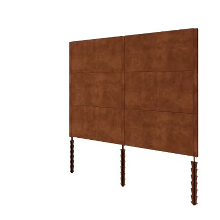 Gard din oțel corten H3 - Set complet - 258 x 6 x 190 cm