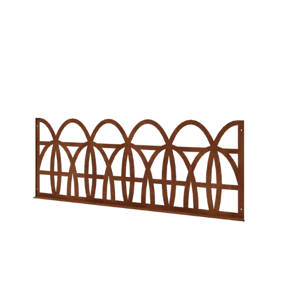 Gard decorativ din oțel corten T - Panou - 149 x 3 x 60 cm