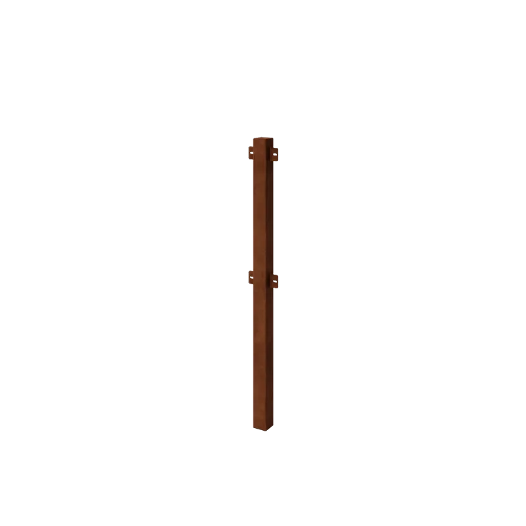 Gard decorativ din oțel corten - Stâlp intermediar - 110 cm
