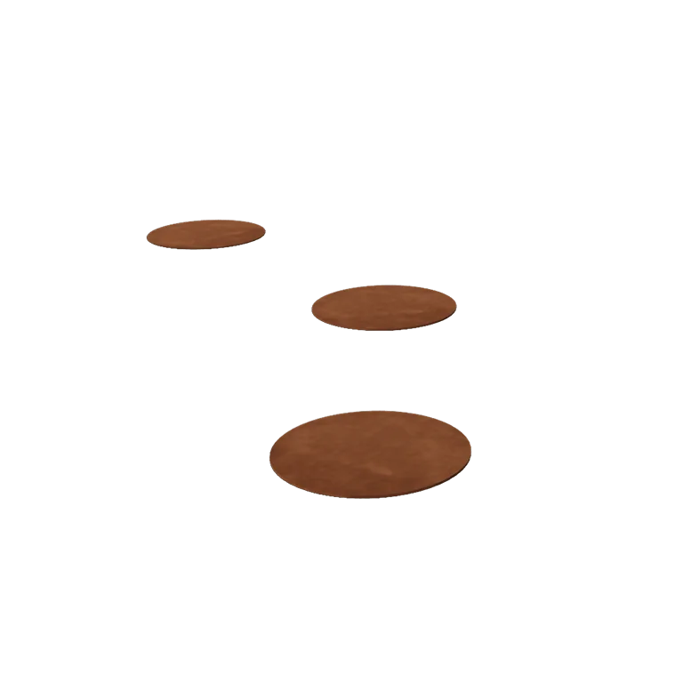 Pas japonez din oțel corten - Rotund - 25 cm