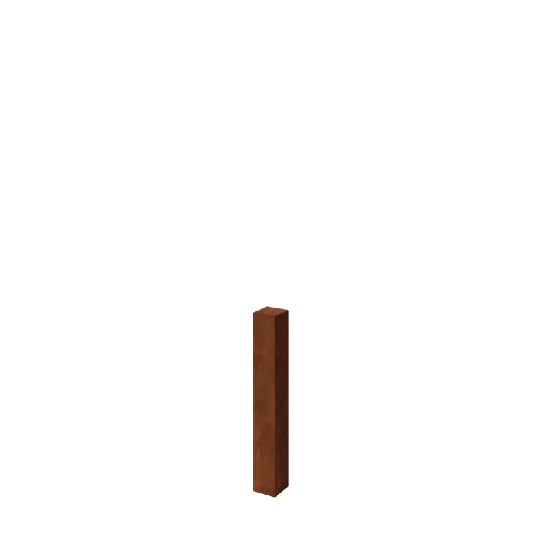 Stâlp decorativ din oțel corten - 12 x 12 x 80 cm