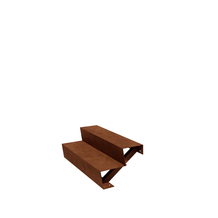 Treaptă de grădină din oțel corten - 2-trepte - 48 x 100 x 34 cm