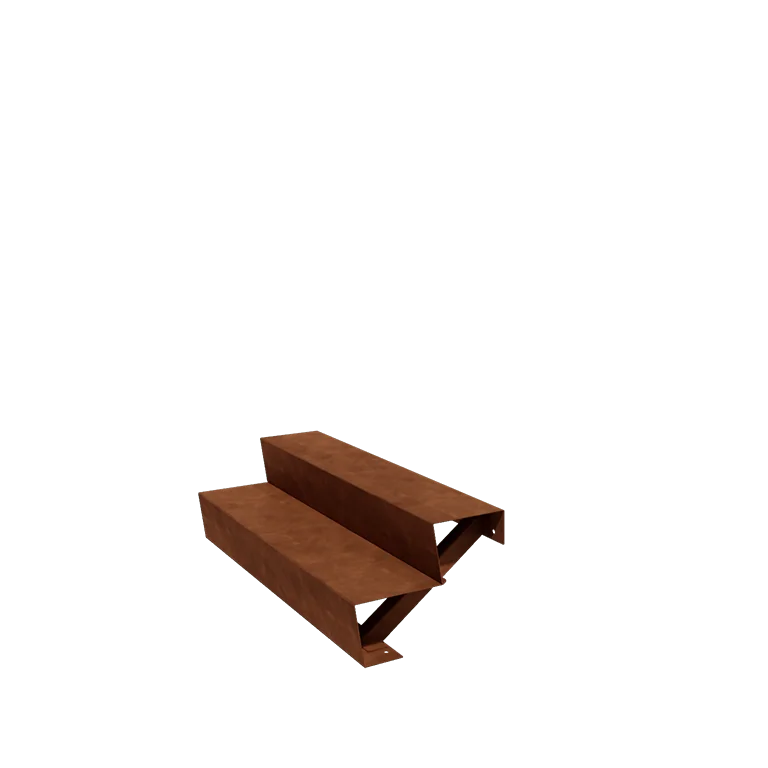 Treaptă de grădină din oțel corten - 2-trepte - 48 x 120 x 34 cm