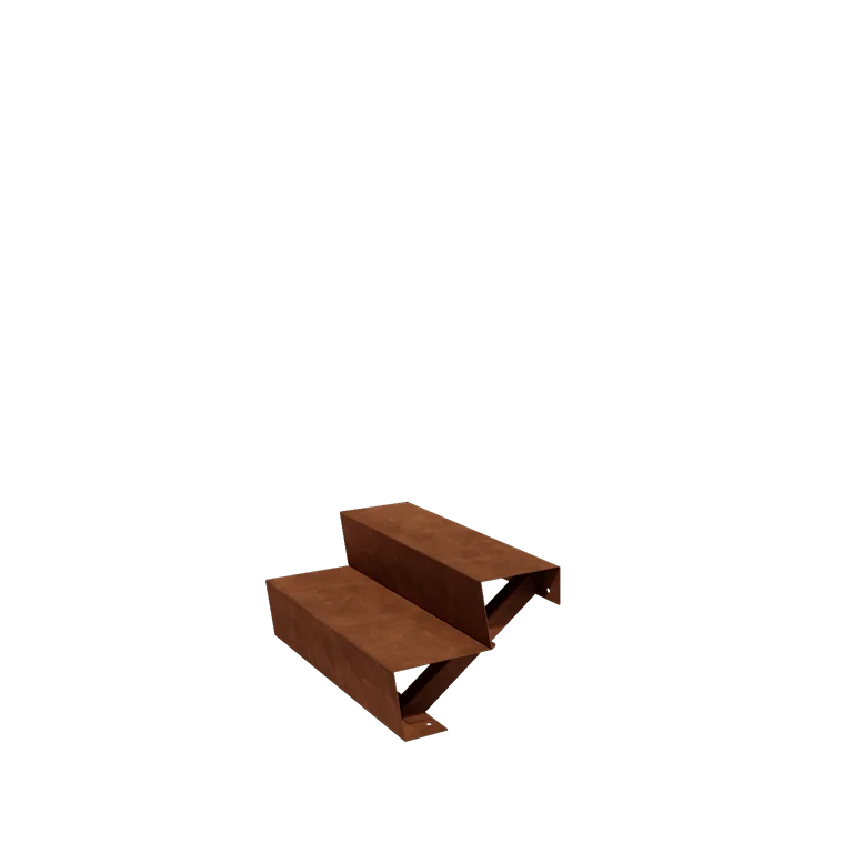 Treaptă de grădină din oțel corten - 2-trepte - 48 x 80 x 34 cm