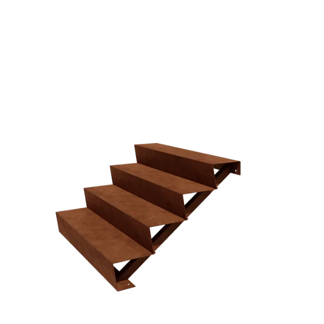 Treaptă de grădină din oțel corten - 4-trepte - 96 x 120 x 68 cm