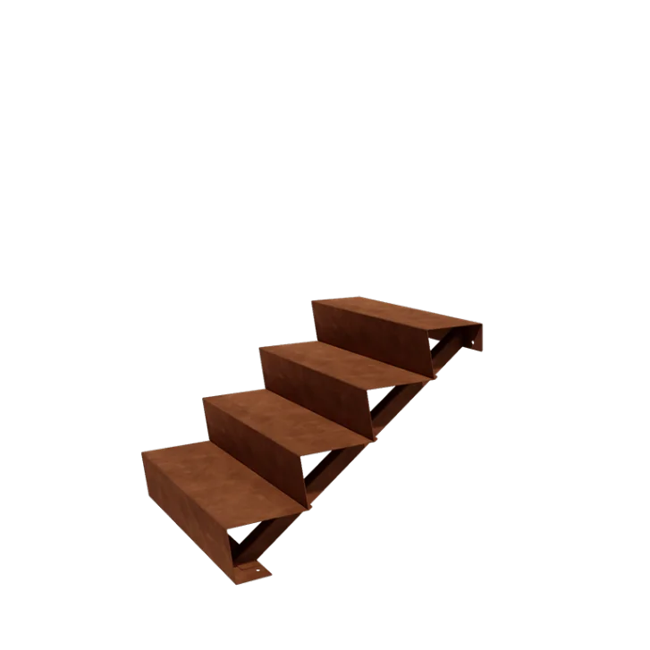 Treaptă de grădină din oțel corten - 4-trepte - 96 x 80 x 68 cm